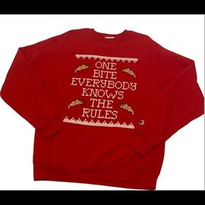 Champion Barstool Sports One Bite Ugly Christmas Sweater
